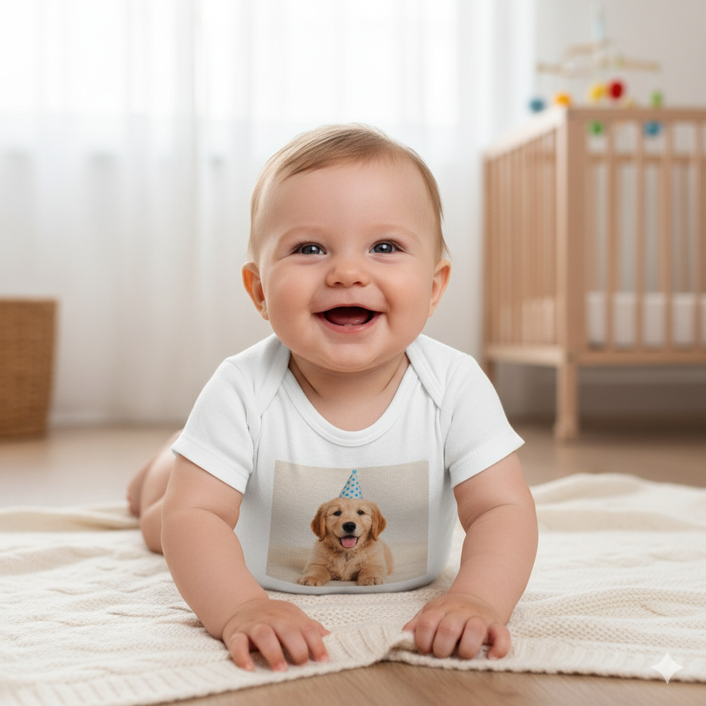 Custom Baby Bodysuit – Add Your Own Photo or Text